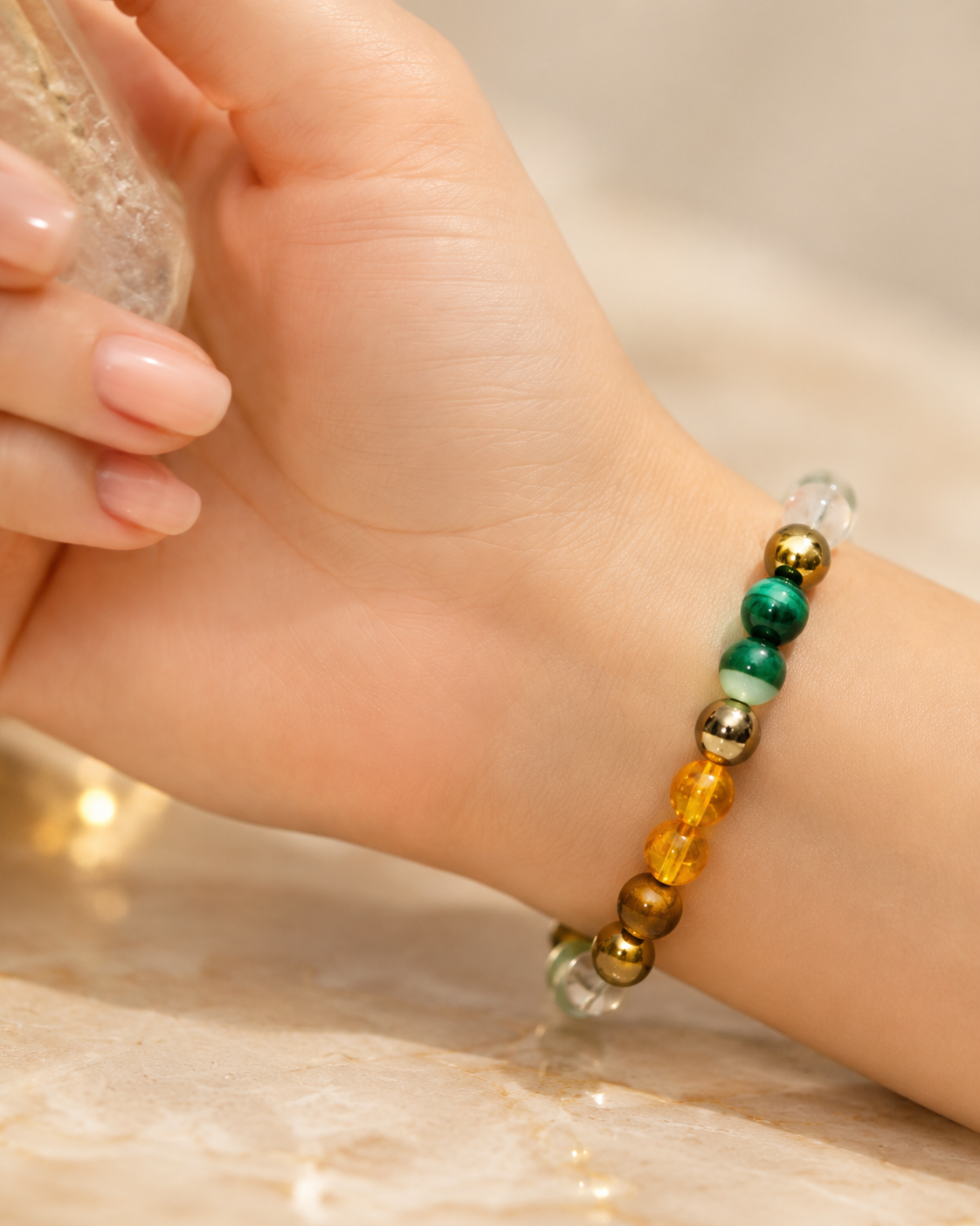 Lakshmi's Loom — Dhan Yog Bracelet for Wealth (Citrine, Pyrite & Aventurine) — view 6