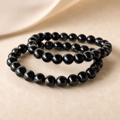 Black Tourmaline Bracelet — Grounding & Negativity Shield