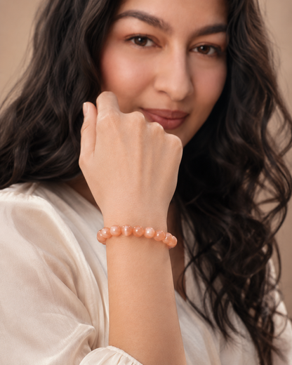 Peach Moonstone Bracelet — Emotional Balance & Gentle Confidence — view 5