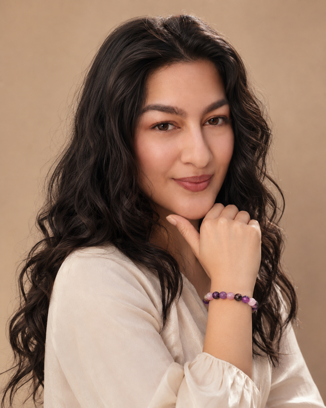 The Rose Embrace — Love Bracelet (Rose Quartz & Rhodonite) — view 4