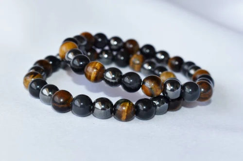 Triple Protection Bracelet — Tiger Eye, Black Obsidian & Hematite